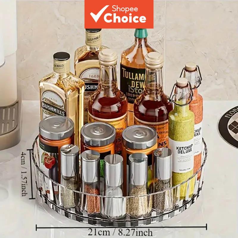 360° Rotating Spice Rack Organizer – Countertop Storage Box for Kitchen ...
