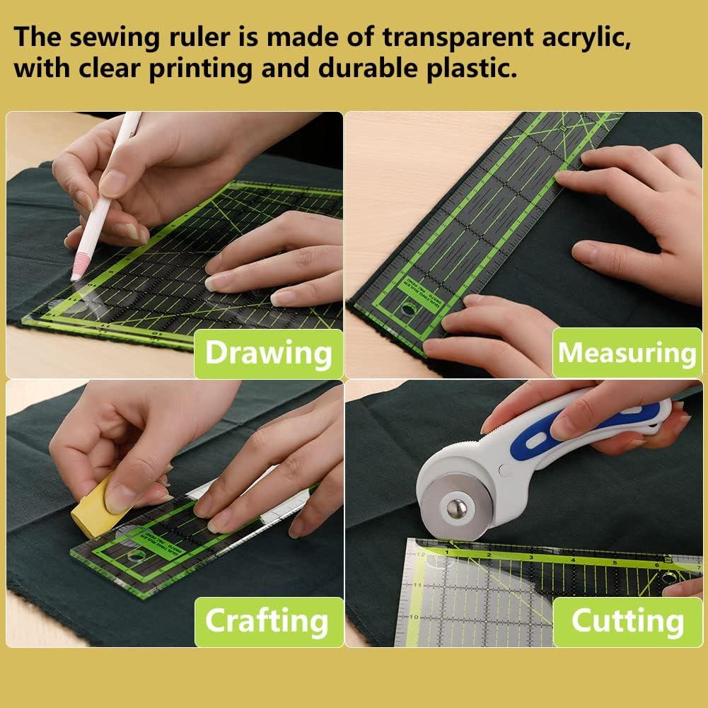 yardstick Quilting Sewing Ruler, 5 x 30cm Acrylic Classic Ruler with ...