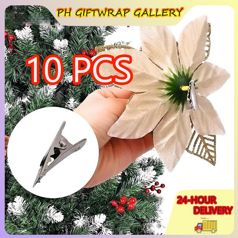 10Pcs Mini Christmas Flower Fixing Clips / Christmas Tree Artificial ...