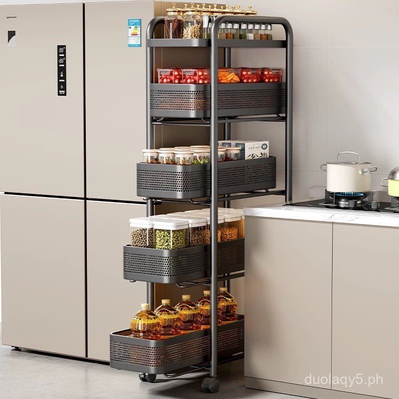 Kitchen Gap Storage Rack Floor-standing Multi-functional Pull-out ...