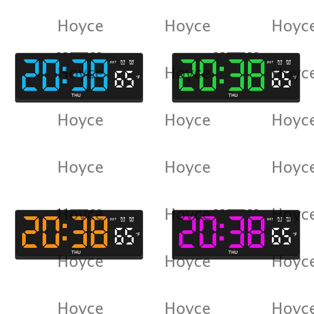 HOYCE Electronic Wall Clock, Wall-mounted Temperature Digital LED ...