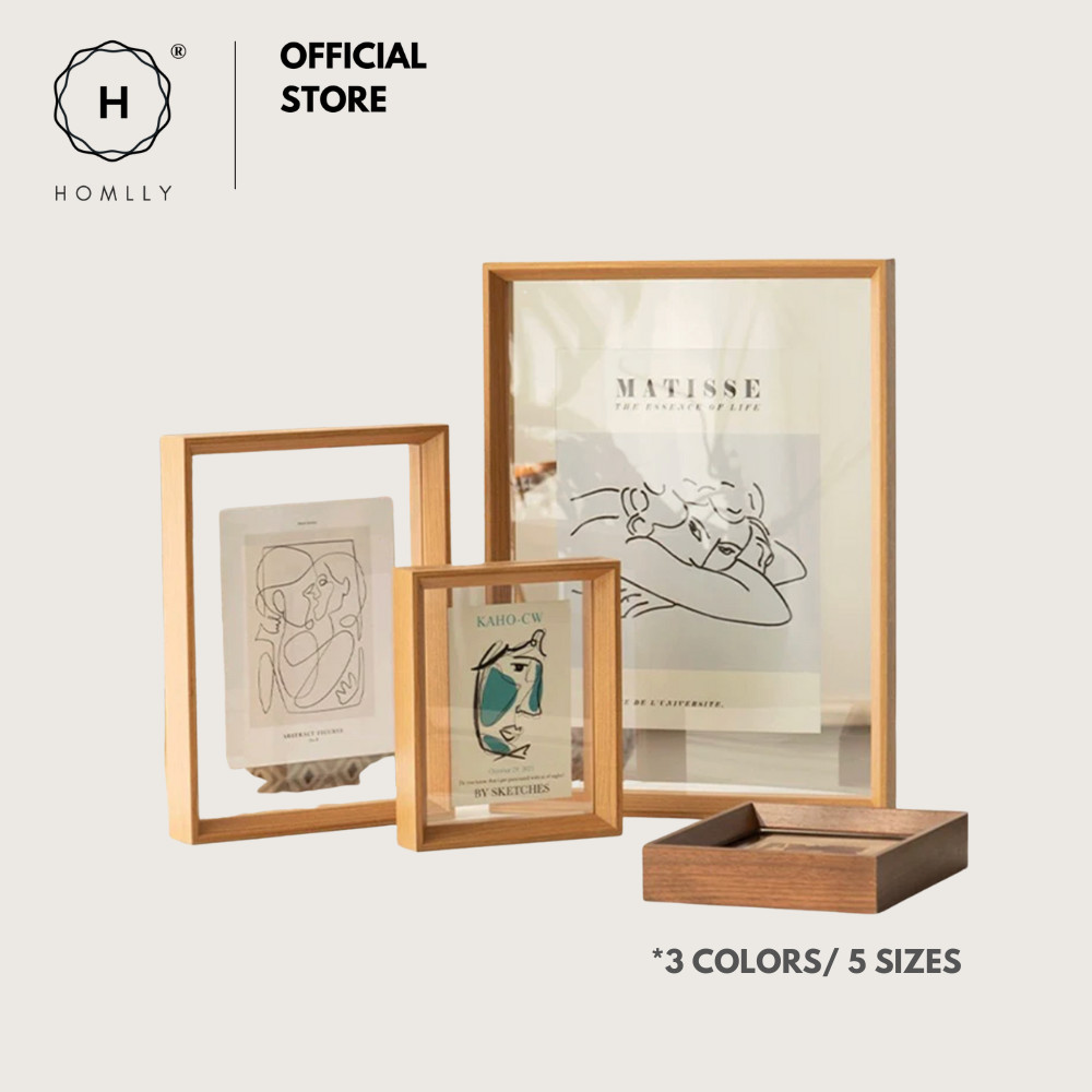 Homlly Double Sided Floating Photo Frame with Transparency Plexiglass ...