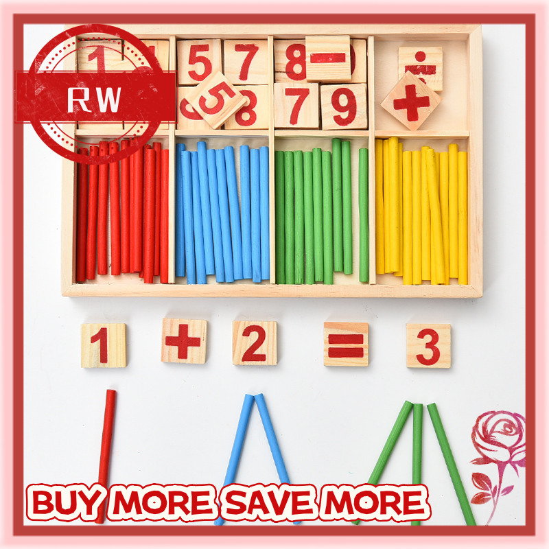 RW Wooden Educational Math Toys For Kids Early Learning Counting Sticks ...