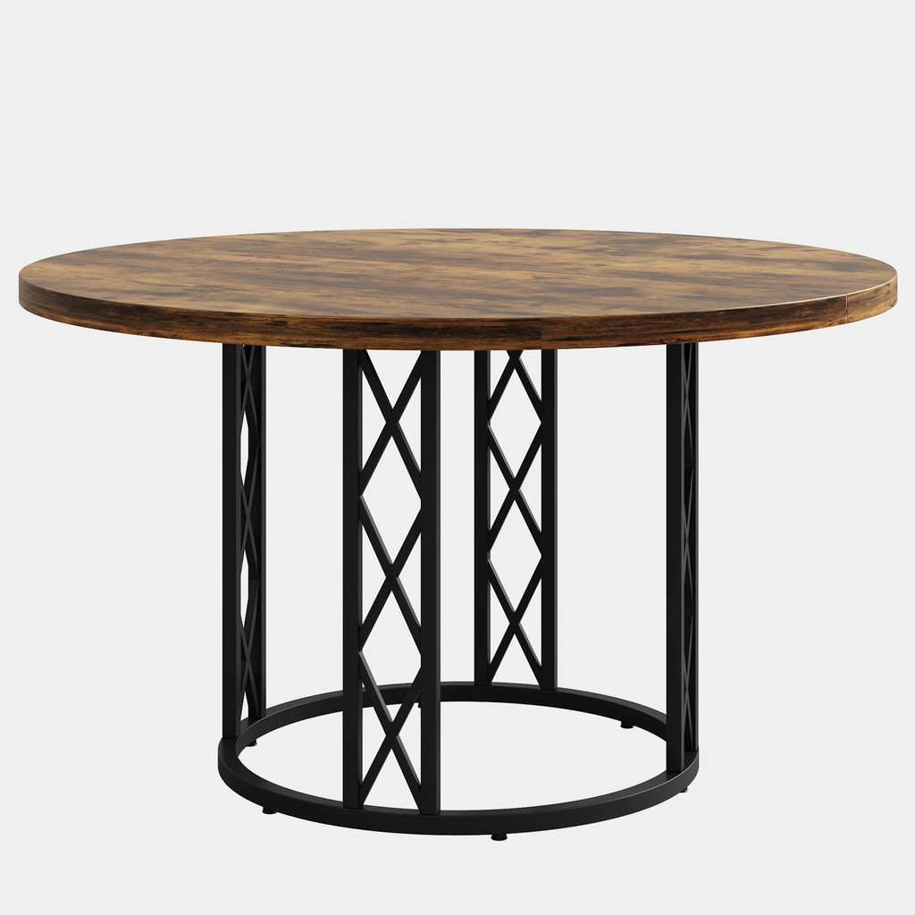 Tribesigns Round Dining Table For 4 People, 47 Modern Kitchen Table ...