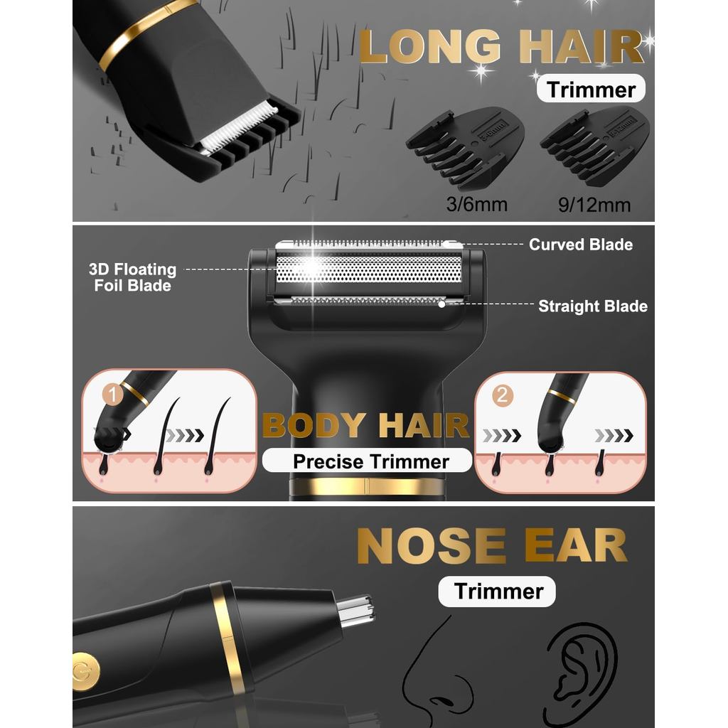 Body Hair Trimmer for Men, Manscape 3-in-1 Electric Razor Groin Groomer ...