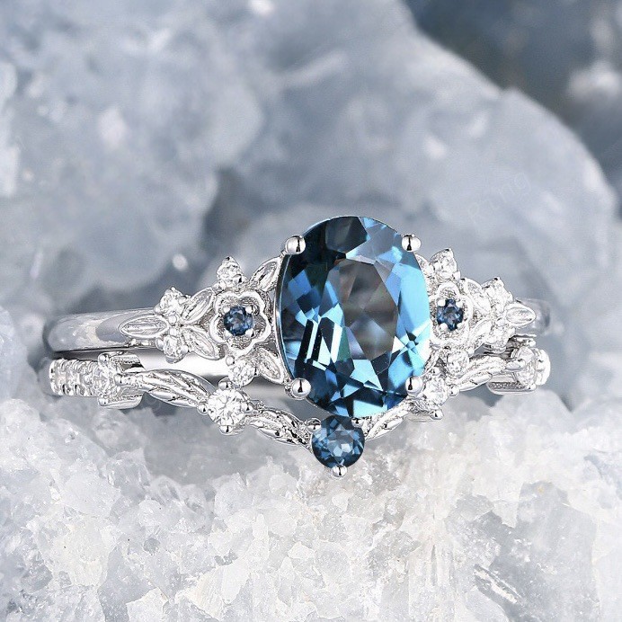Inlaid Synthetic Alexandrite Ring Pair | Shopee Philippines