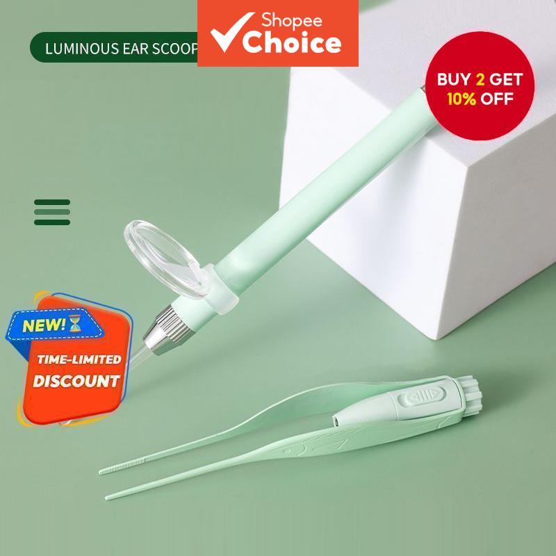 Luminous Earpick SetWith LED Light Spoon Ear Tweezers Earwax Removal ...