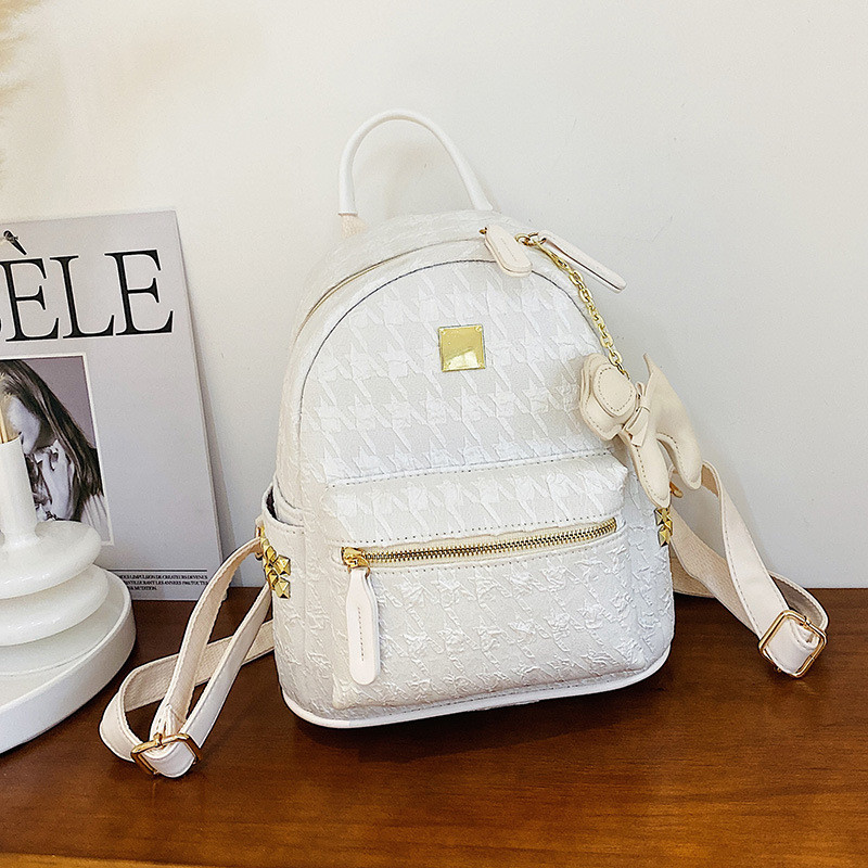 Color Matching Houndstooth Backpack Female Fashion Niche Backpack Cute ...