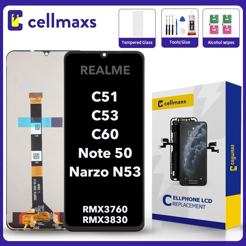 For REALME C51 C53 C60 Narzo N53 Note 50 RMX3830 RMX3760 LCD Touch ...