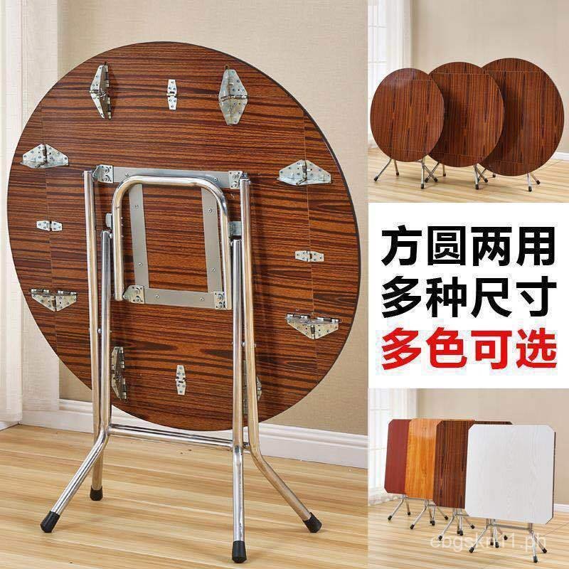 Round Simple Folding Dining Table Square Table Portable Dining Table ...