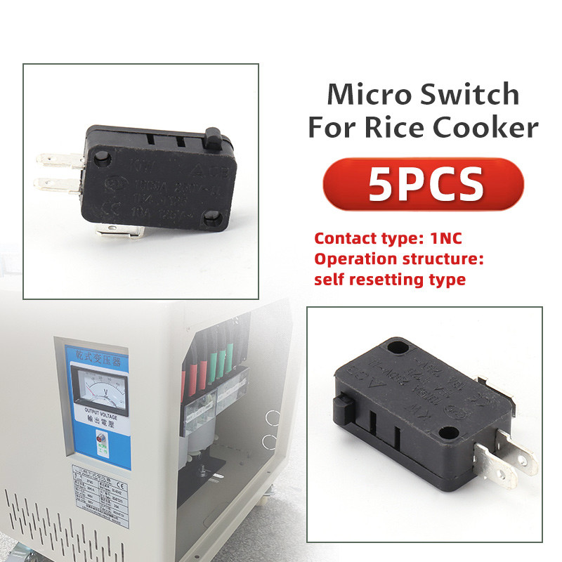 (5Pcs) Micro Switch 2 Pin Rice Cooker Micro Switch (Soft) 16a 250v ...