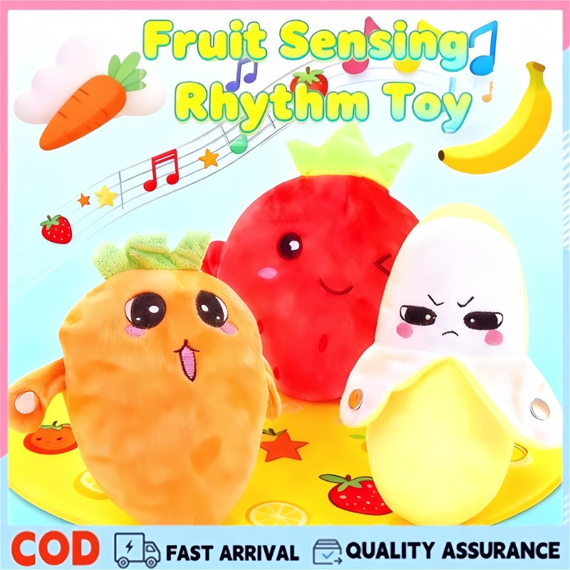 Musical Fruit Sensing Rhythm Toy Banana Plush Doll with Rhythm Sensing ...