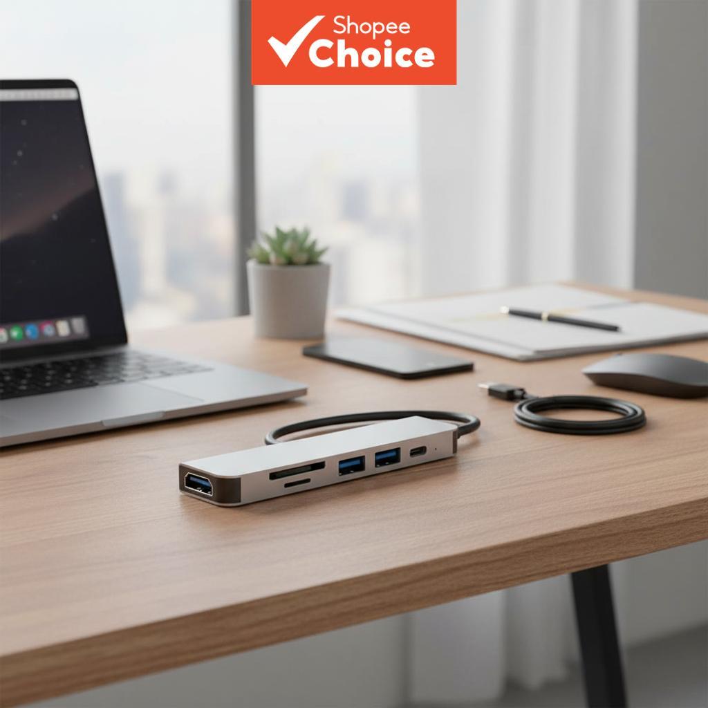 Goojodoq USB-C Hub Adapter 6-Port Converter | Shopee Philippines