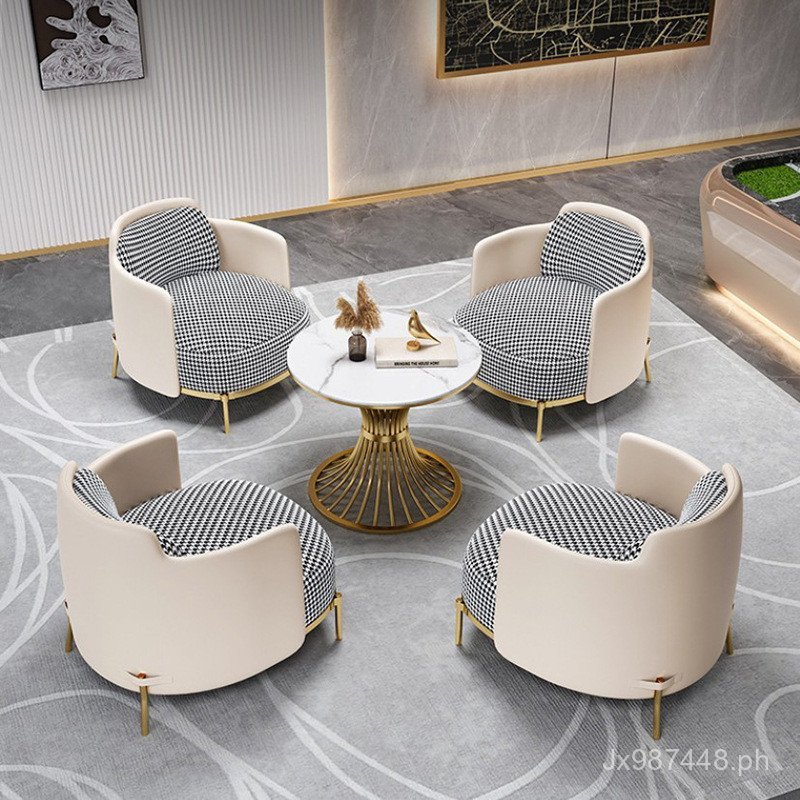 Leisure Table and Chair Set for Reception, One Table and Four Chairs ...