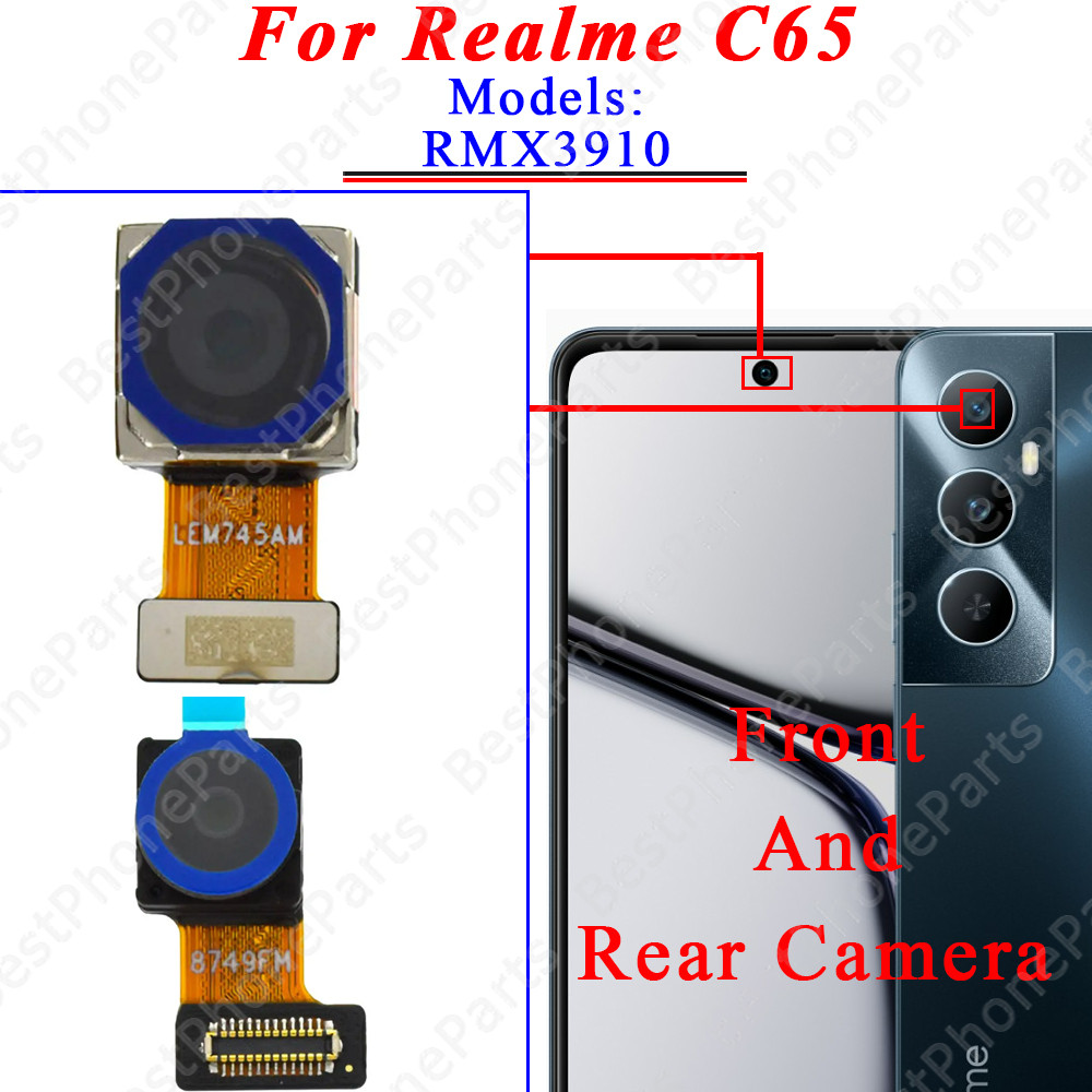 For Realme C65 RMX3910 Front Rear Camera Module Selfielens MainCamera ...
