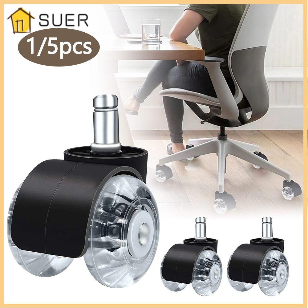 SUER1EN 1/5Pcs Desk Chair Wheels, Universal 360-degree Rotation Gaming ...