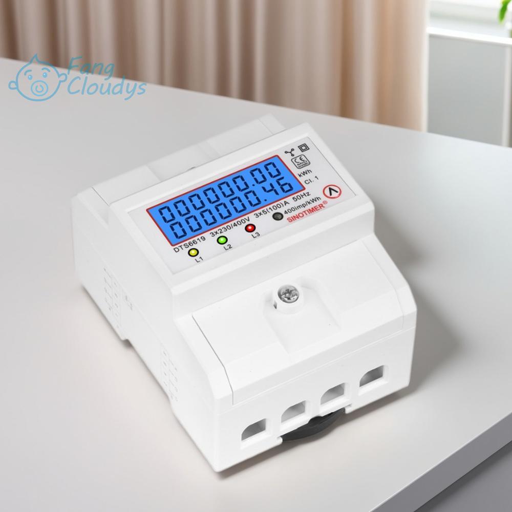 Din Rail 3 Phase 4 Wire Energy Meter AC 380V 100A 50/60Hz Electric ...