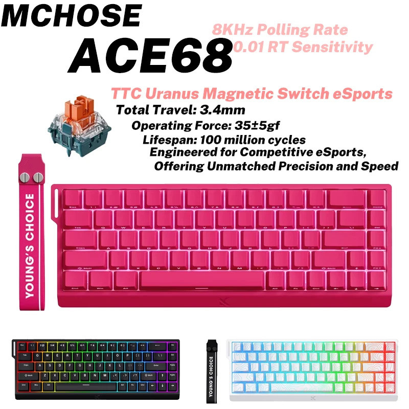 MCHOSE ACE68 Magnetic Keyboard Wired Mechanical ACE60 Pro for Gaming 0 ...