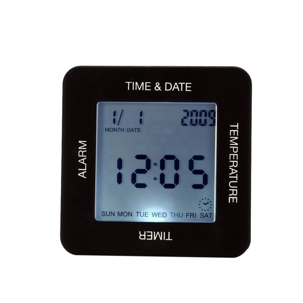 Creative Multifunctional Four-Sided Rotating Sensor Clock Timer Desktop ...
