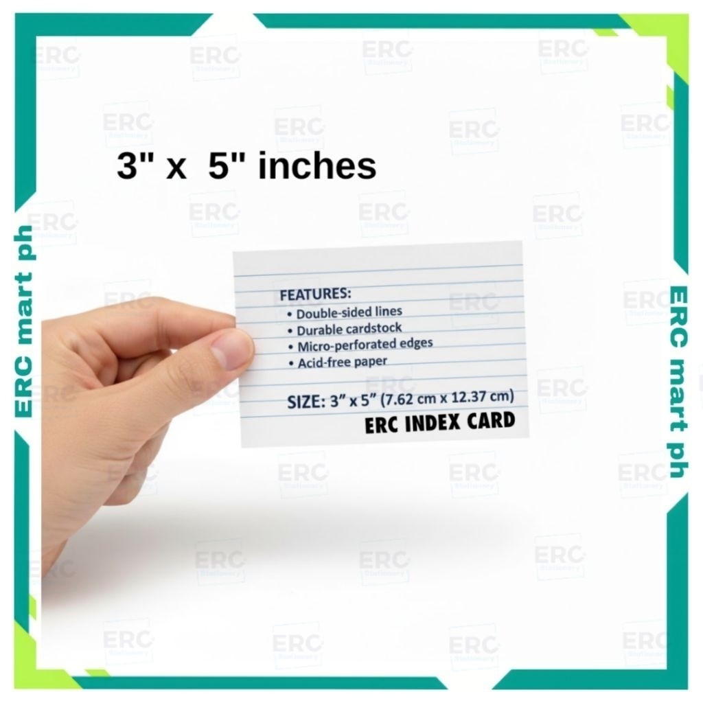 ERC Index Card 1/2 1/4 1/8 White Ruled Both Sided Lines 5x8 4x6 3x5 ...
