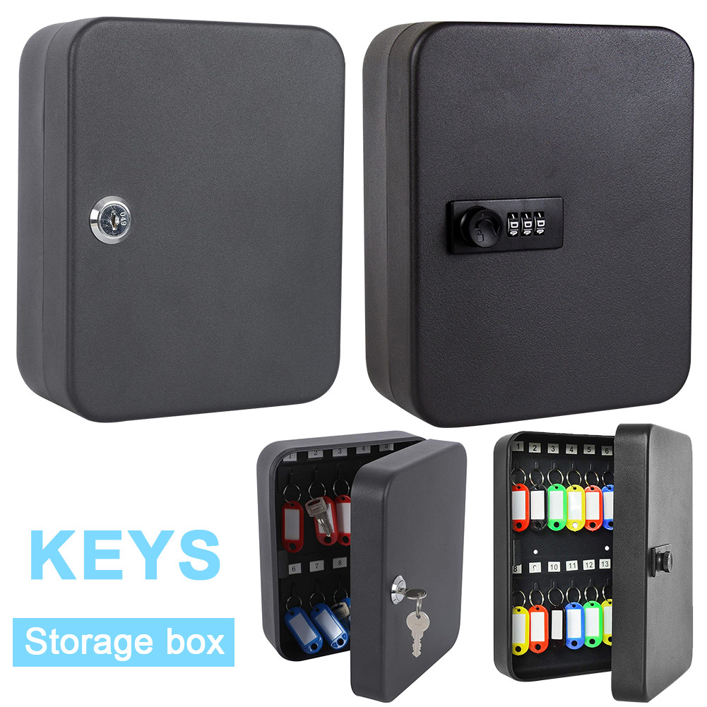 Combination Key Cabinet 20 Key Hooks Key Box Wall Mounted Key Cabinet ...