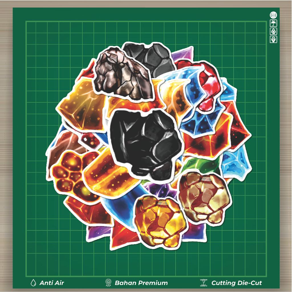 HOT 50 PCS Minerals Materials Stickers Fashion Cars Decal Cold Card ...