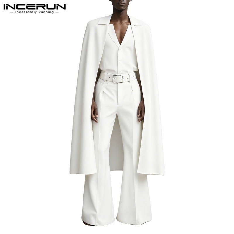INCERUN Men's Cloak Fake Two Piece Suit+Pants Set | Shopee Philippines