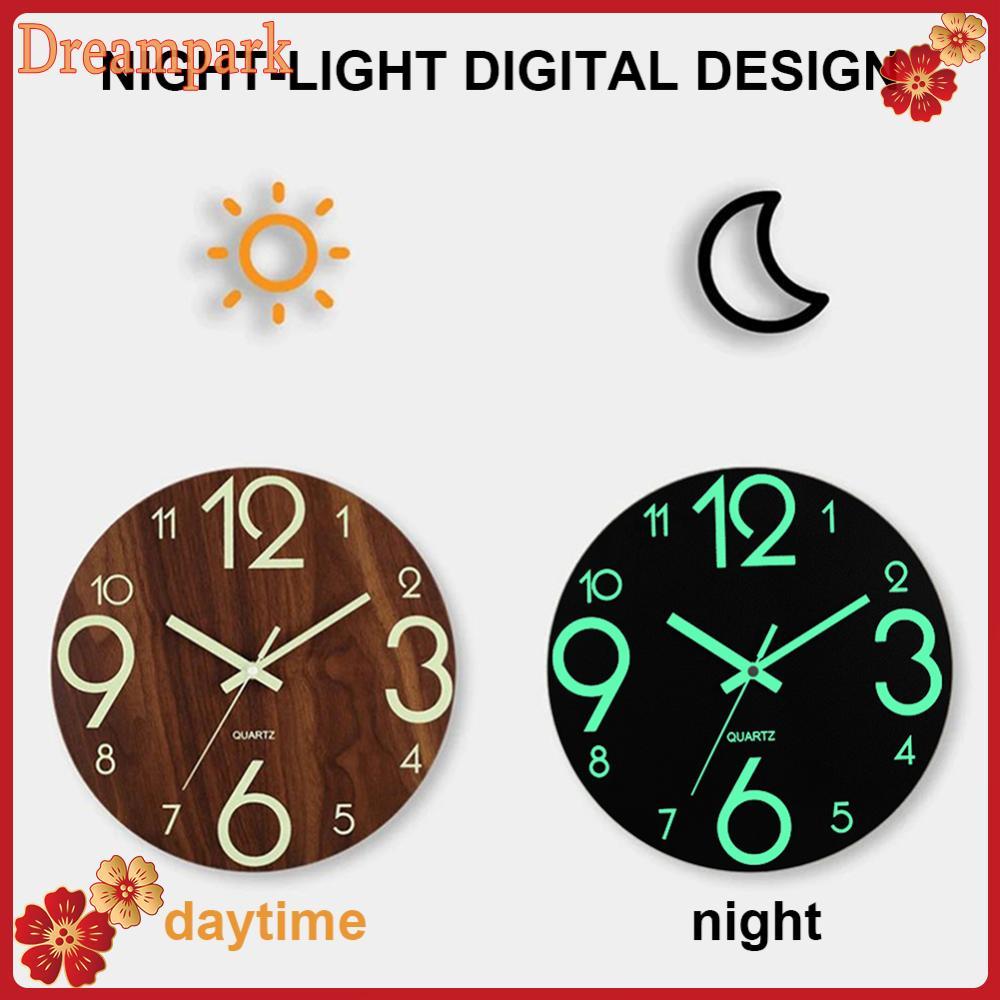 christmas lights 2025 12 Inch Luminous Wall Clock Battery Operated ...