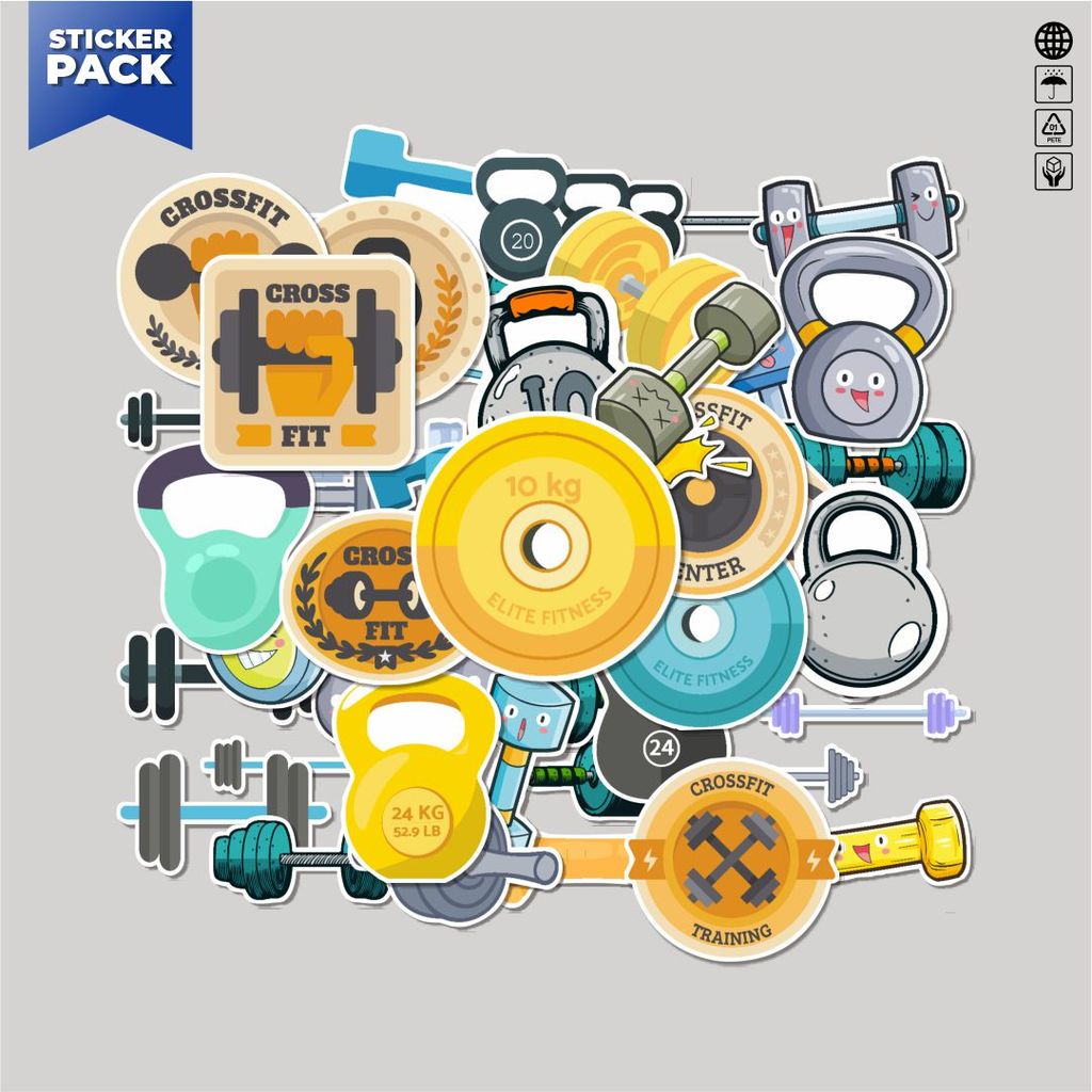 HP [100PCS] Sticker Pack FITNESS Barbell Stickers Aesthetic Vinyl ...