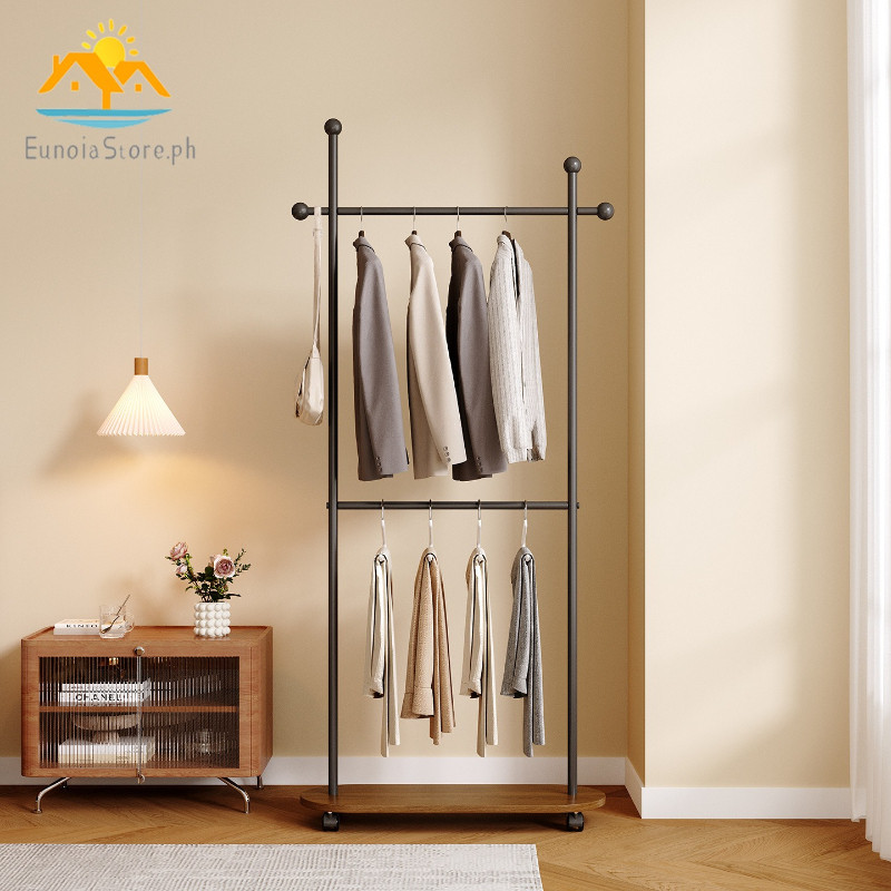 Simple Clothes Rack Metal Coat Rack Stand Household Movable Clothes ...