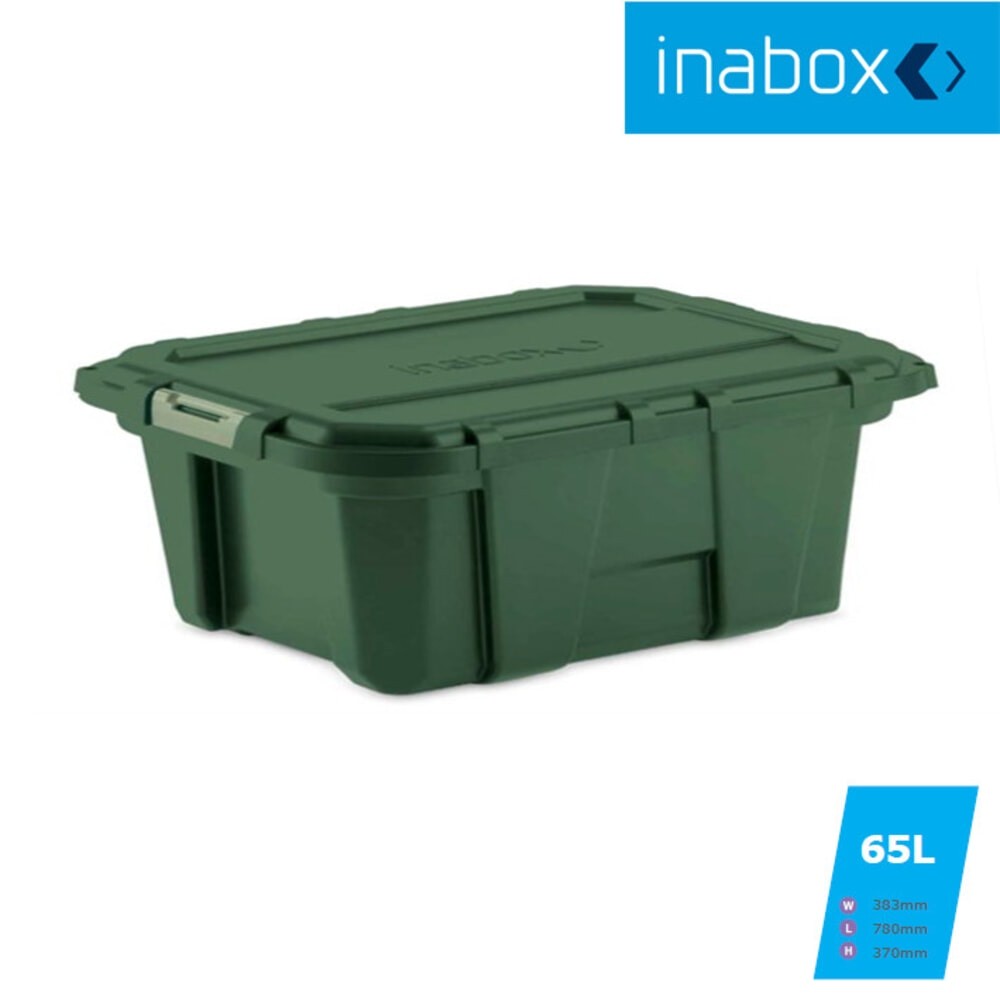 INABOX Heavy Armour Storage Box N80203GN-65L Size 78x37x38.3 cm. Green ...
