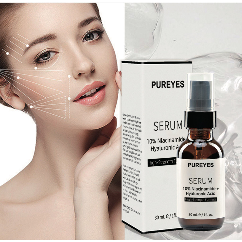 PUREYES 10% Niacinamide + Hyaluronic Acid Serum Anti-wrinkle Essence ...