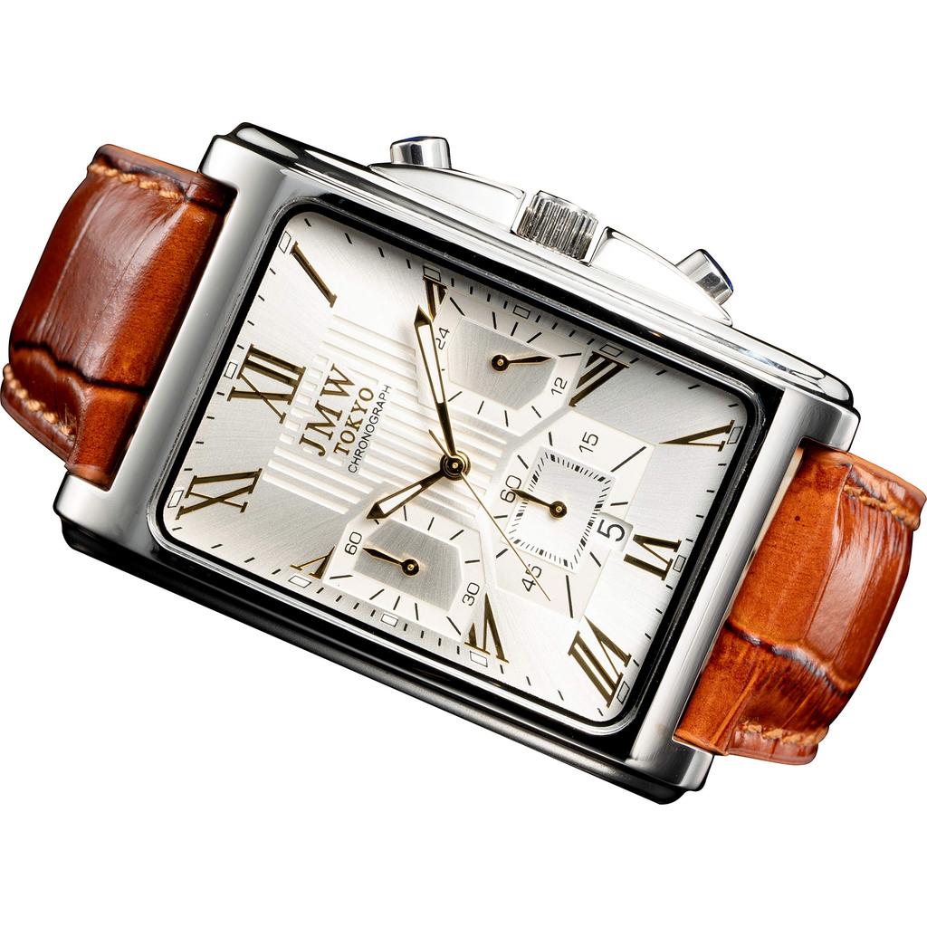 【Direct from Japan】JMW TOKYO Men's Square Watch, Silver & Gold, Square ...