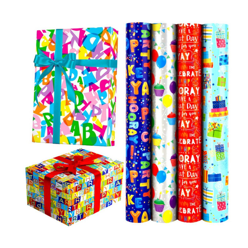 5PCS/PER PACK Coated Gift Wrapper ALL OCCAION/HAPPY BIRTHDAY wrapping ...
