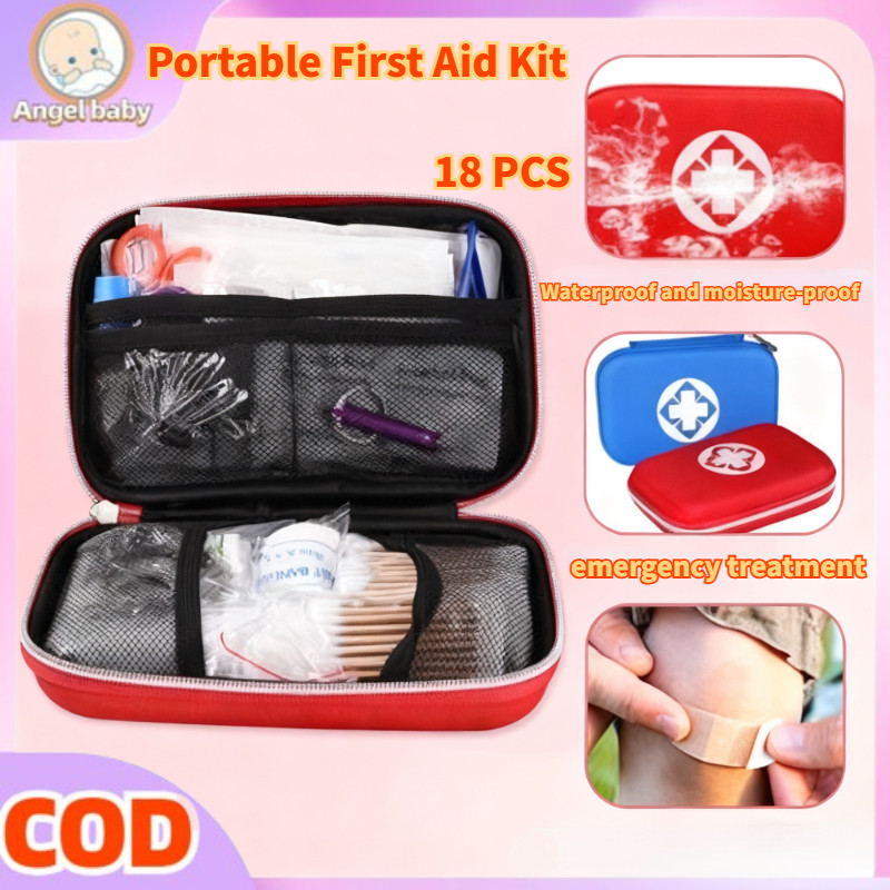 18PCS Portable First Aid Kit Small Medical Box Earthquake Emergency ...
