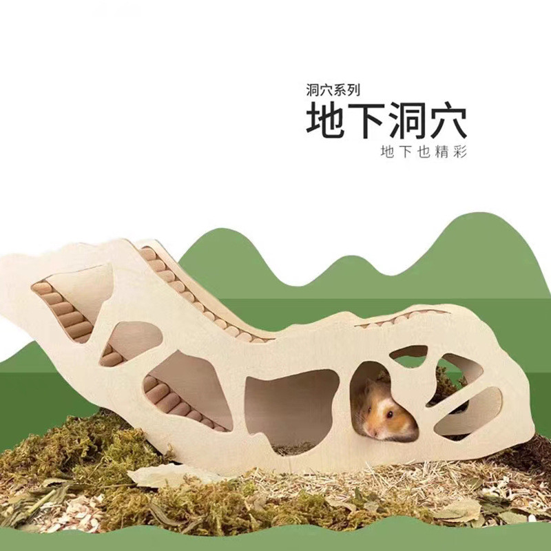 Hamster Hideout Tunnel Golden Hamster Underground Tunnel House Wooden ...
