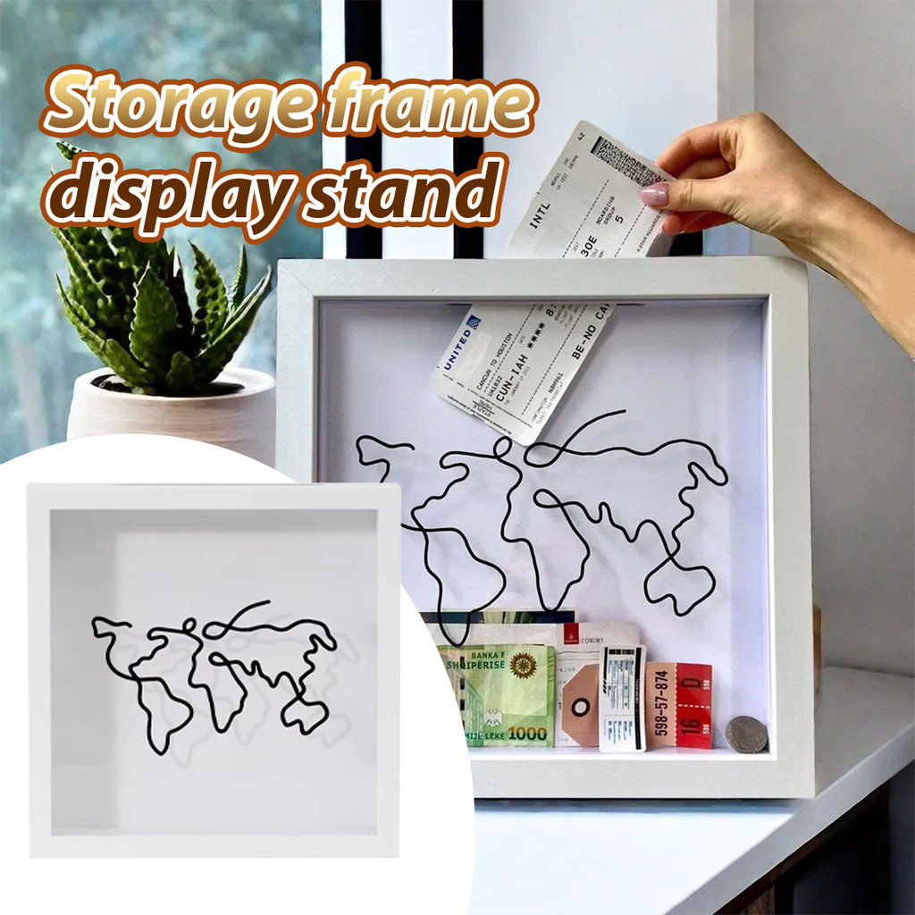 Travel Ticket Shadow Box Memory Frame Shadow Box with Slot for Keepsake ...