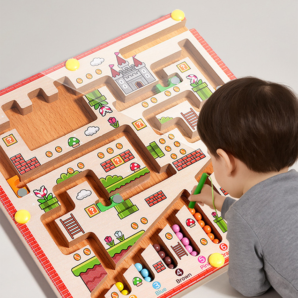 Montessori Magnetic Maze Educational Color and Number Matching Toy for ...