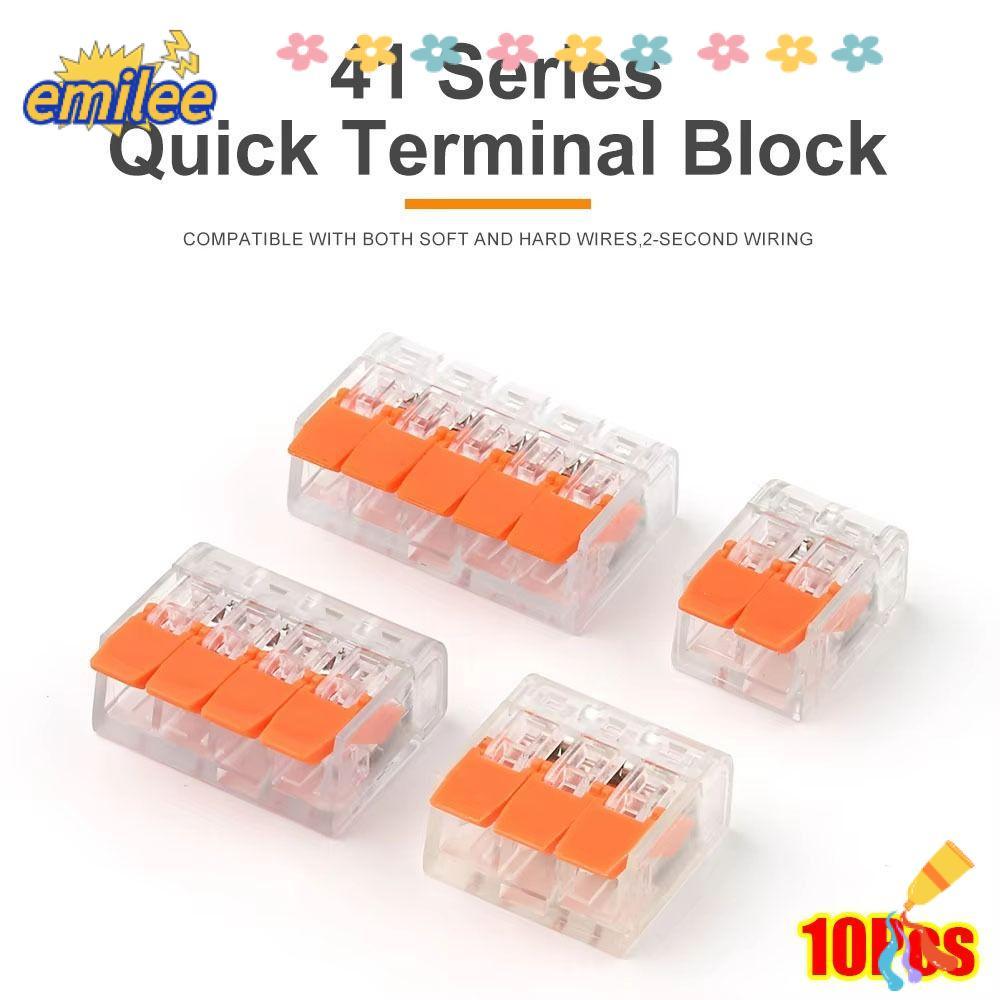 EMILEE 10Pcs Electrical Wire Connector, 2/3/4/5 Pins 41 Series Quick ...