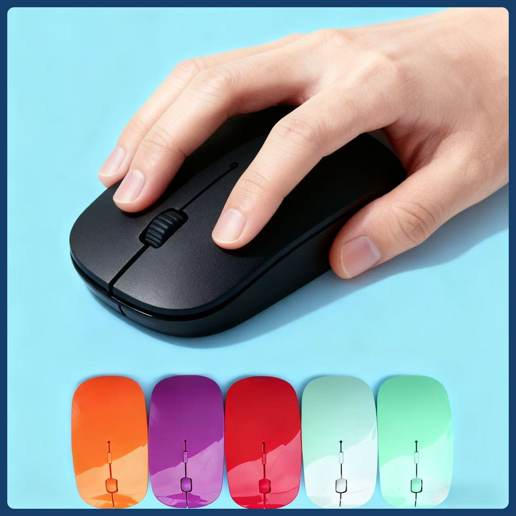 Laptop wireless mouse 2.4GHz Macaron color ultra-thin USB optical ultra ...