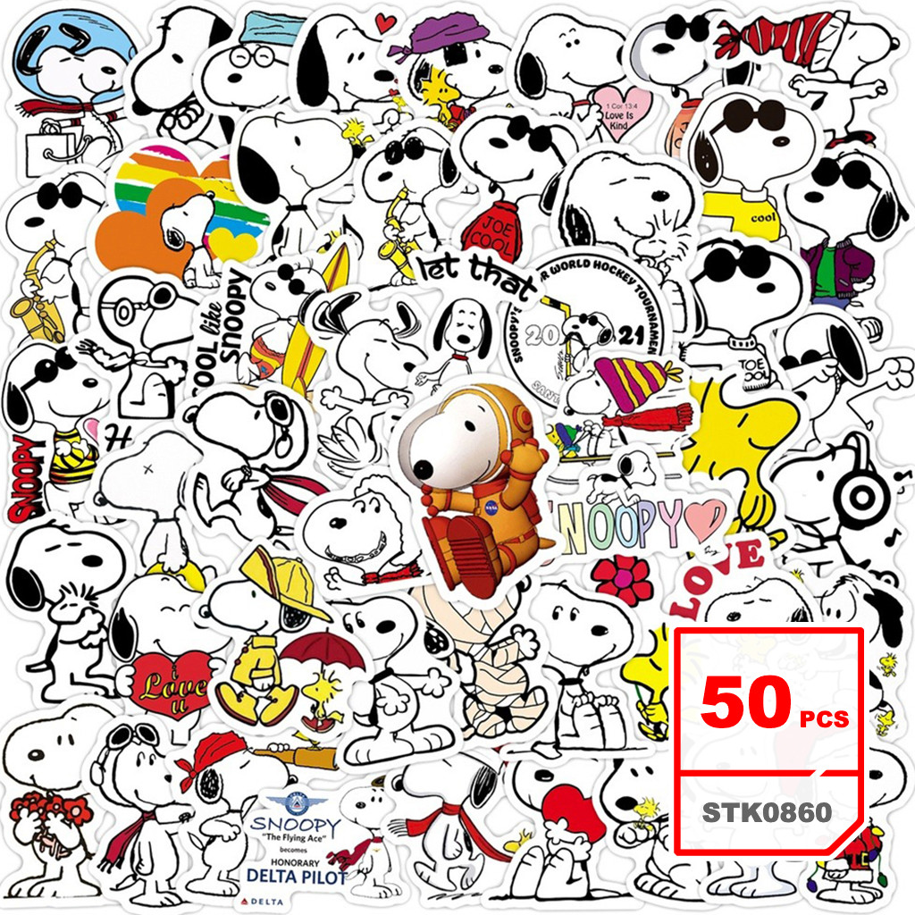Snoopy Stickers Set Cartoon Waterproof Graffiti Decals Sticker for Kids ...