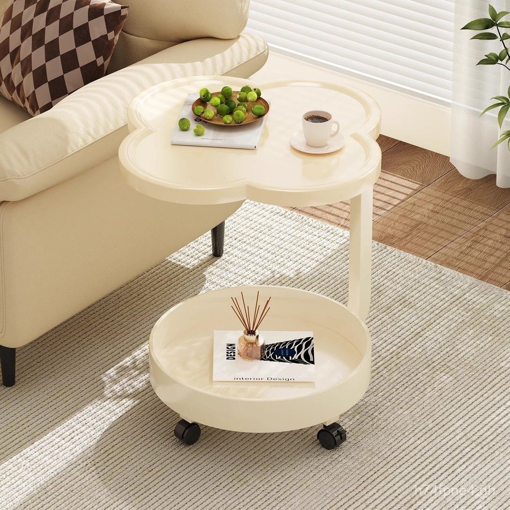 Movable Sofa Side Table Coffee Table Side Table with Wheels Small ...