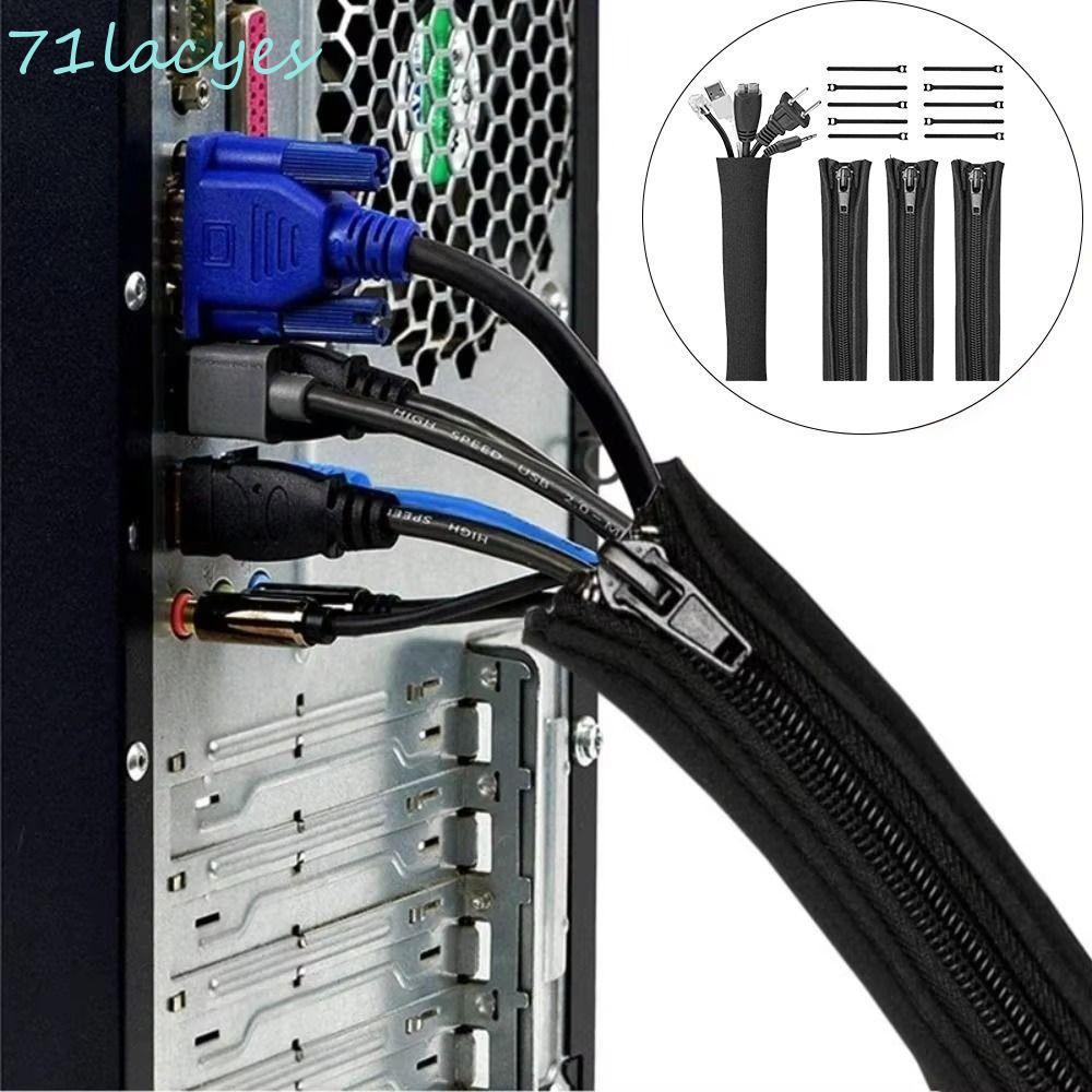 LACYES Cable Management Sleeve, Data Cable Computer Cable Wrapper, 50cm ...