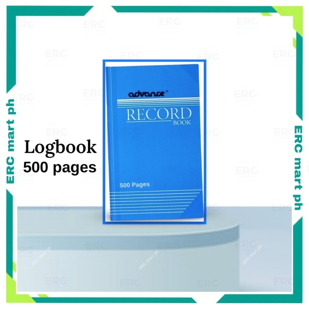 ERC Logbook 500 Pages Record Book Notebook for Office School Business ...