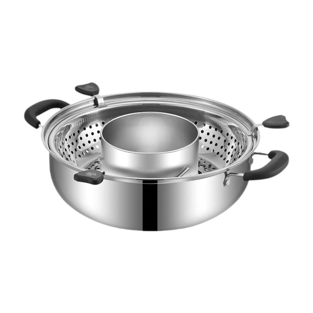 Rotating Hotpot Pot Stainless Steel Multipot Cookware Divided Hot Pot ...