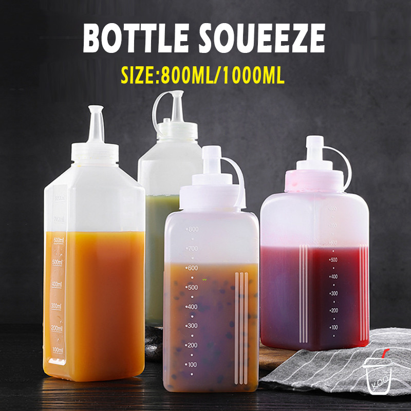 Squeeze Condiment Bottles with On Cap Lids Ketchup Mustard Hot Sauces ...