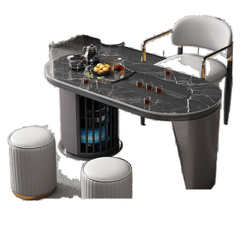 Balcony Tea Table Rock Board Tea Table and Chair Set Light Luxury Home ...