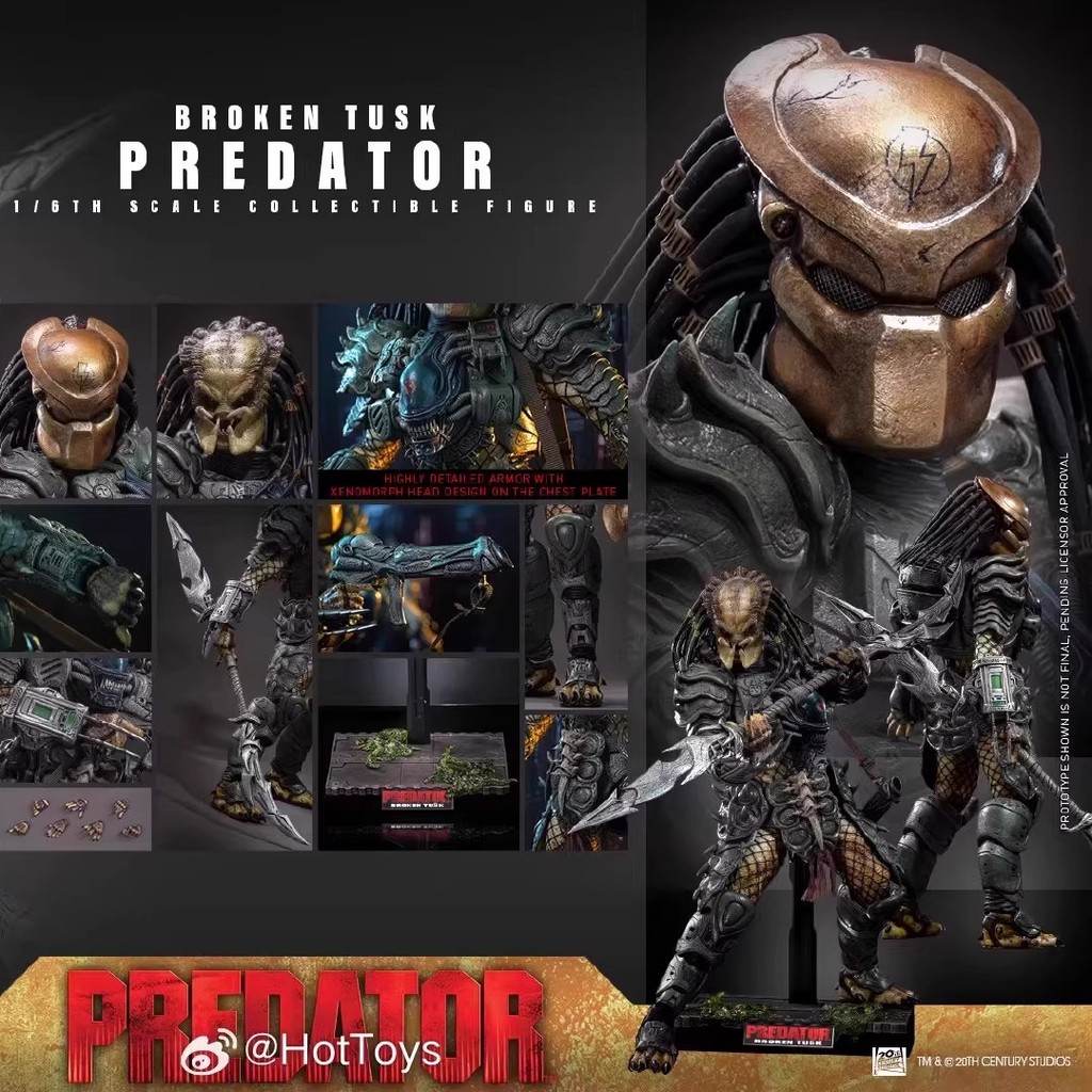 HotToys 1/6 CMS029 Predator HT Alien Iron Blood Broken Tooth Predator ...