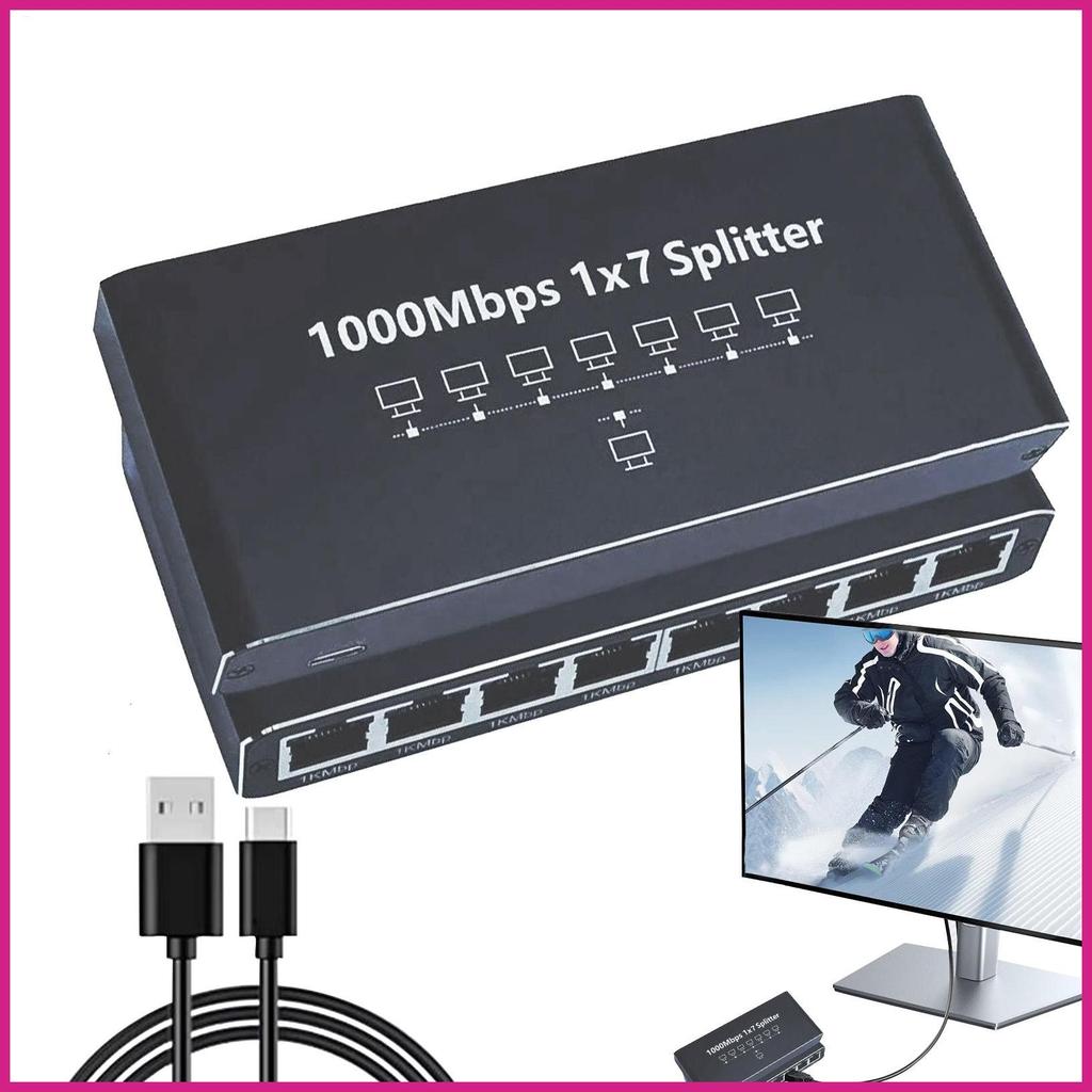 Ethernet Hub 8-Port Network Splitter High Speed 1000Mbps Adapter ...