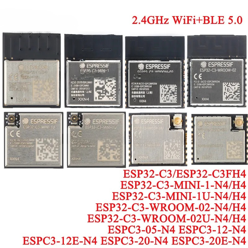ESP32-C3-WROOM-02 02U-N4 H4 MINI-1 ESP32C3 2.4GHz BLE 5.0 WiFi ...